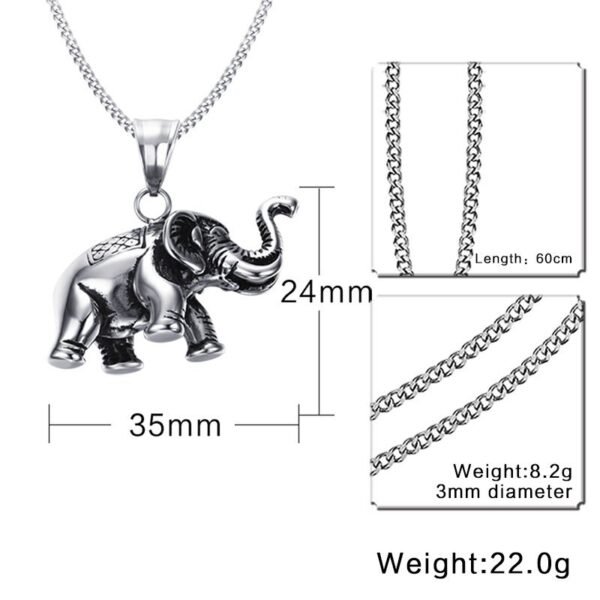 Vintage Silver 3D Elephant Chain - Image 8