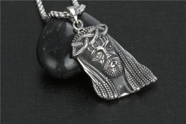 Vintage Medium Silver Jesus Piece Chain - Image 5