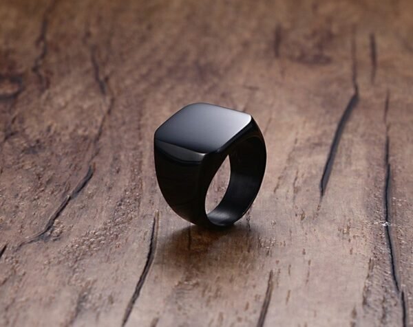 Classic Plain Gold Signet Ring - Image 6