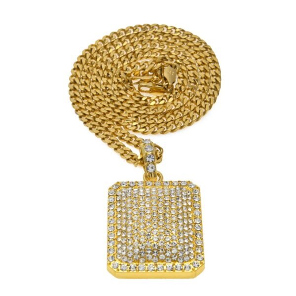 Iced Flooded Cube Pendant with Cuban Chain