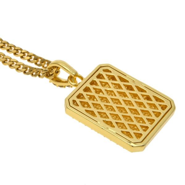 Iced Flooded Cube Pendant with Cuban Chain - Image 5