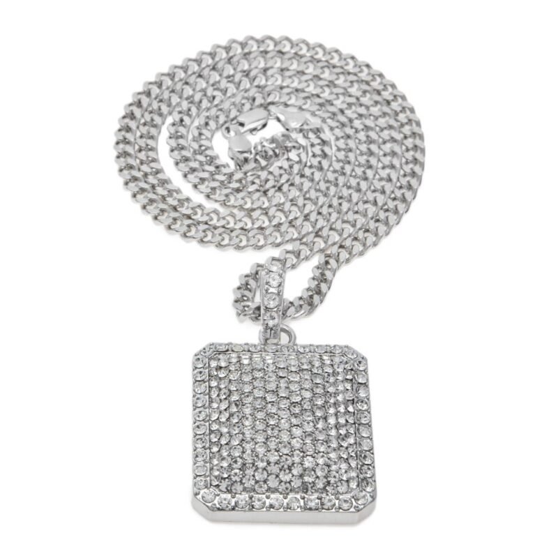 Iced Flooded Cube Pendant with Cuban Chain - Image 2