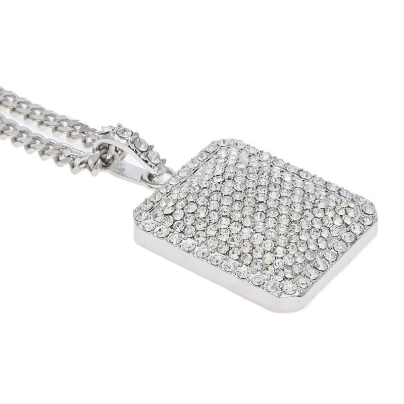 Iced Flooded Cube Pendant with Cuban Chain