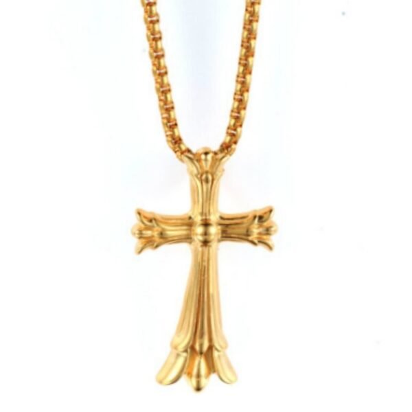 Gold Chrome Cross Pendant Chain