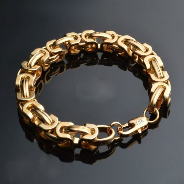Gold 9mm Classic Byzantine Link Bracelet