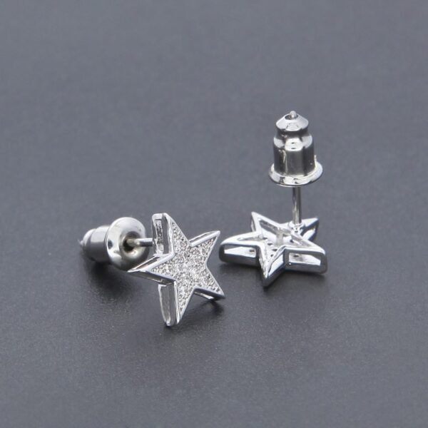 Silver Lab Diamond Star Earring ME-046 - Image 3