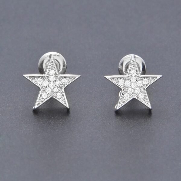 Silver Lab Diamond Star Earring ME-046