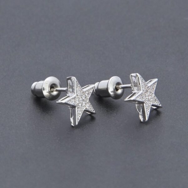 Silver Lab Diamond Star Earring ME-046 - Image 4