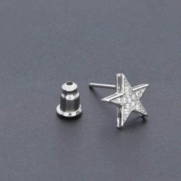 Silver Lab Diamond Star Earring ME-046 - Image 2