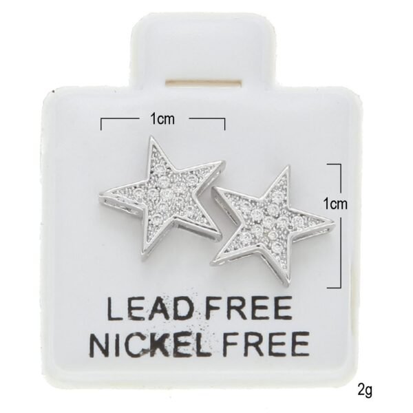 Silver Lab Diamond Star Earring ME-046 - Image 6
