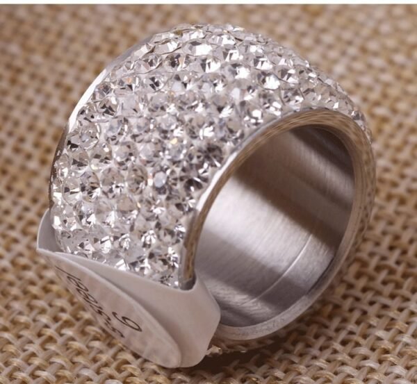 Silver Iced flooded Bold Band - Image 4