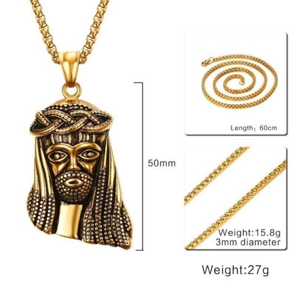 Vintage Gold Jesus Piece Chain - Image 6
