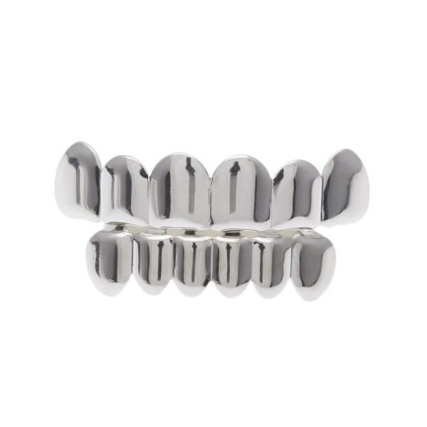 Classic Plain Silver Teeth Grills Set