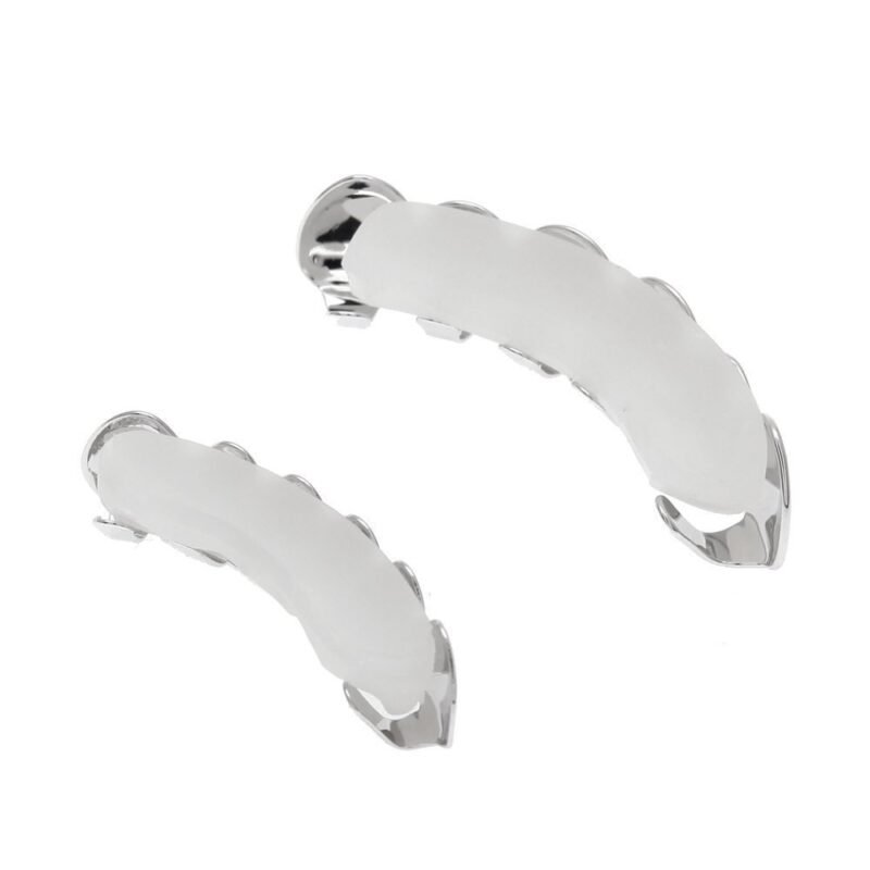 Classic Plain Silver Teeth Grills Set - Image 5