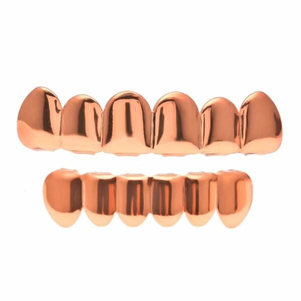 Classic Plain Rose Gold Shiny Teeth Grills