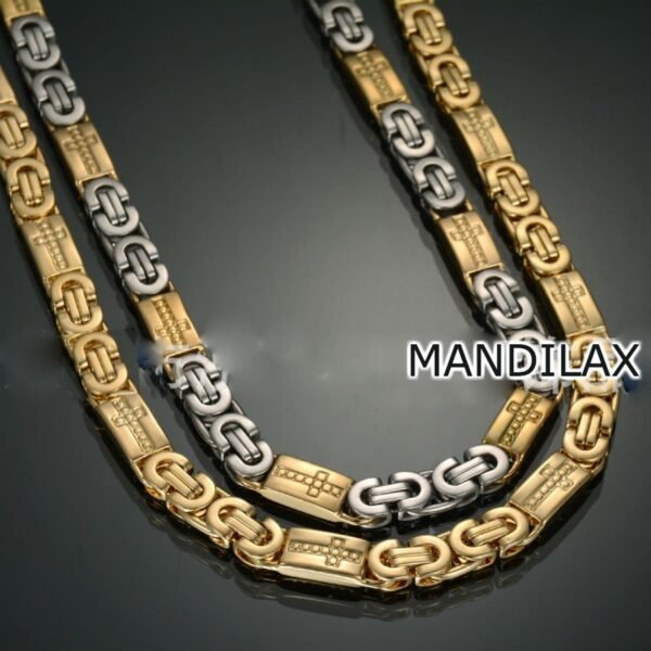 Cross Byzantine Link Necklace