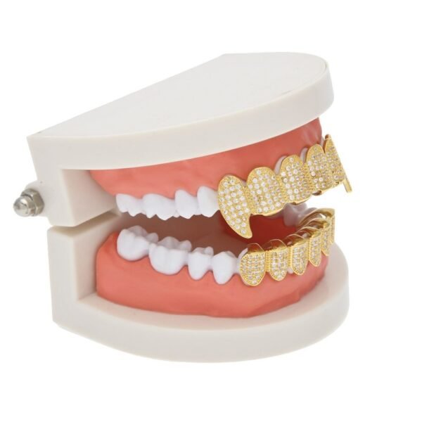 Iced Out Gold Teeth Grillz Set - Image 8