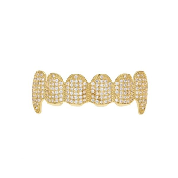 Iced Out Gold Teeth Grillz Set - Image 3