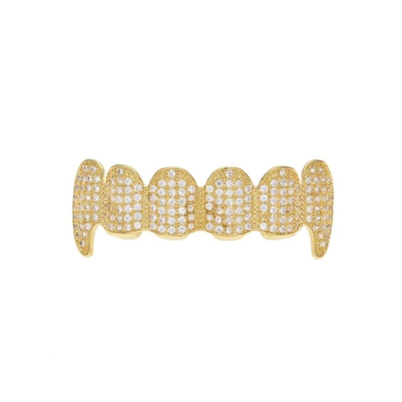 Iced Out Gold Teeth Grillz Set - Image 3