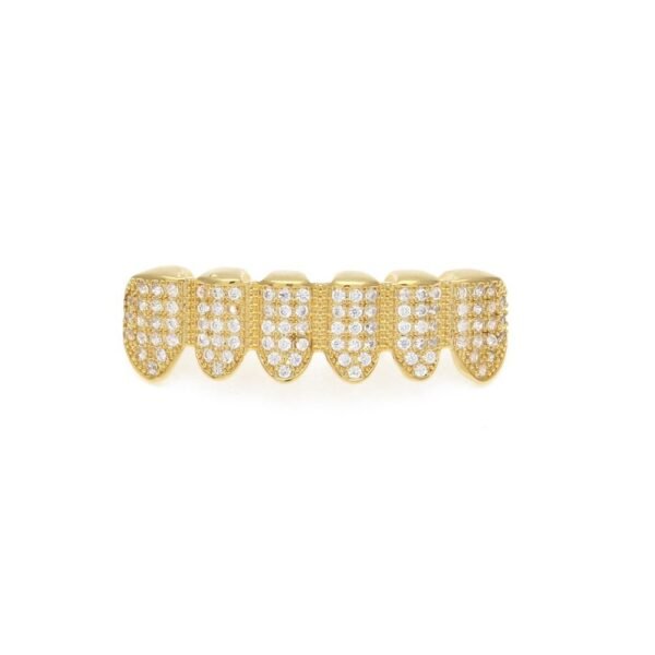 Iced Out Gold Teeth Grillz Set - Image 4
