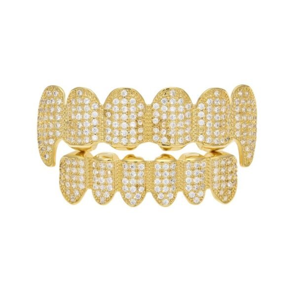 Iced Out Gold Teeth Grillz Set - Image 2