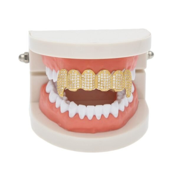 Iced Out Gold Teeth Grillz Set - Image 7