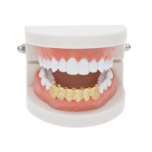 Iced Out Gold Teeth Grillz Set - Image 6