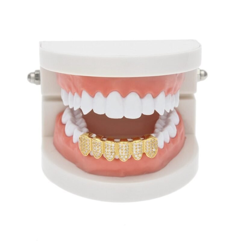 Iced Out Gold Teeth Grillz Set - Image 6