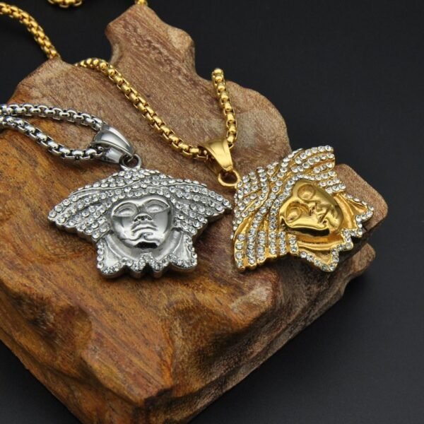 Gold Iced Out Mini Medusa Chain - Image 2