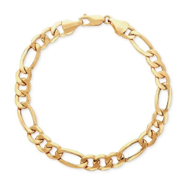 Gold Classic 9mm Figaro Cuban link Bracelet