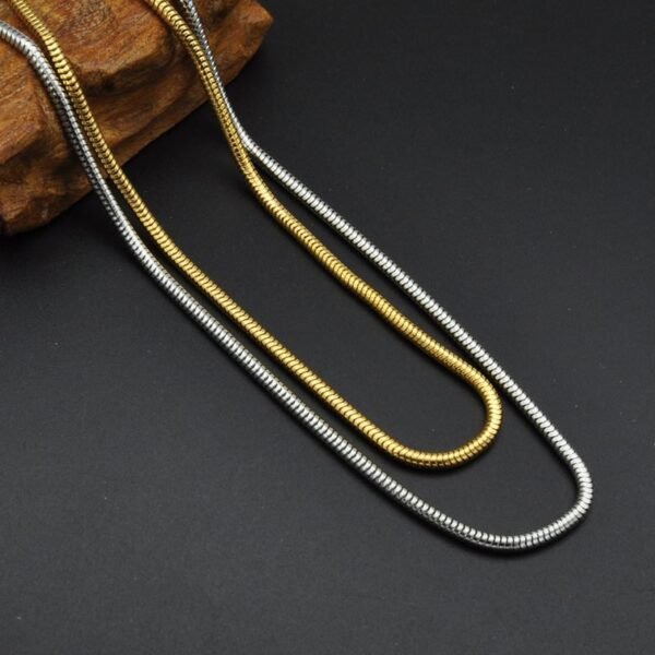 Gold Stainless Steel 3mm Classic Cocoon Snake Chain NC-019 - Image 2