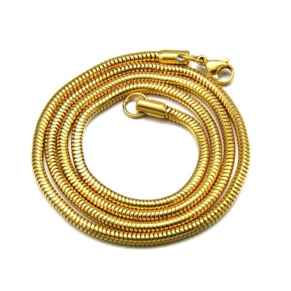 Gold Stainless Steel 3mm Classic Cocoon Snake Chain NC-019