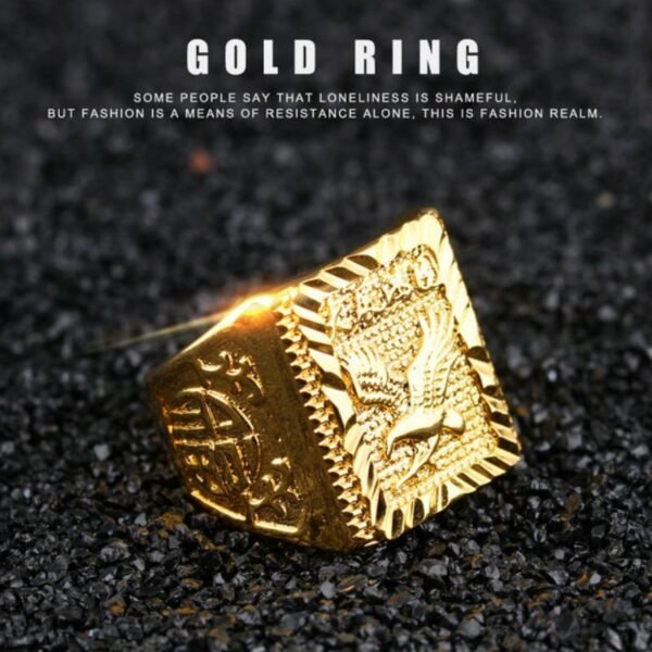 22krt Saudi Gold Eagle Adjustable Ring - Image 2