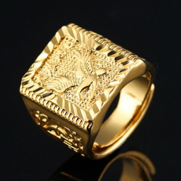 22krt Saudi Gold Eagle Adjustable Ring - Image 3