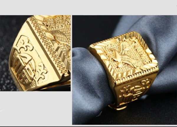 22krt Saudi Gold Eagle Adjustable Ring - Image 4