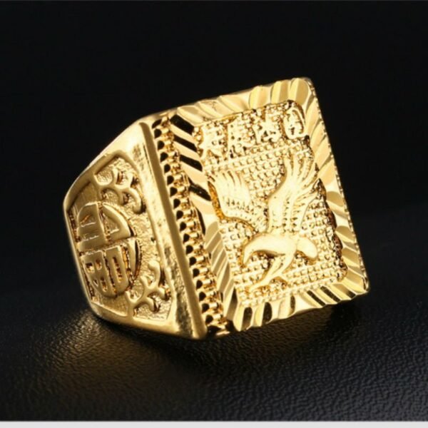 22krt Saudi Gold Eagle Adjustable Ring - Image 5