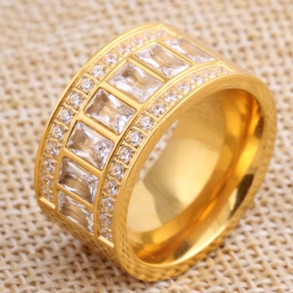 Gold Ultra Wide Baguette Diamond Band