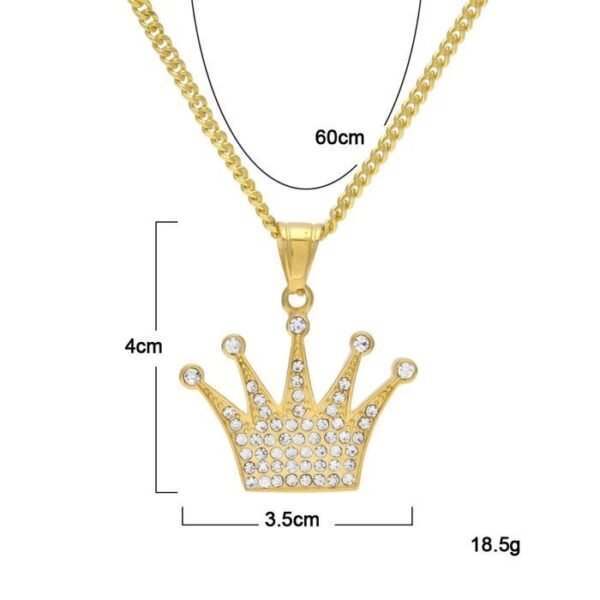 Gold Iced Out Earl Crown Chain - Image 7