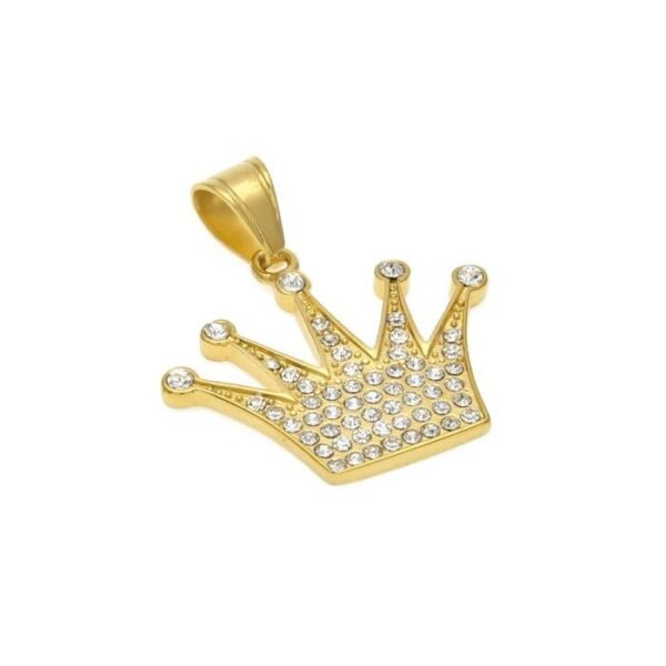 Gold Iced Out Earl Crown Chain - Image 3