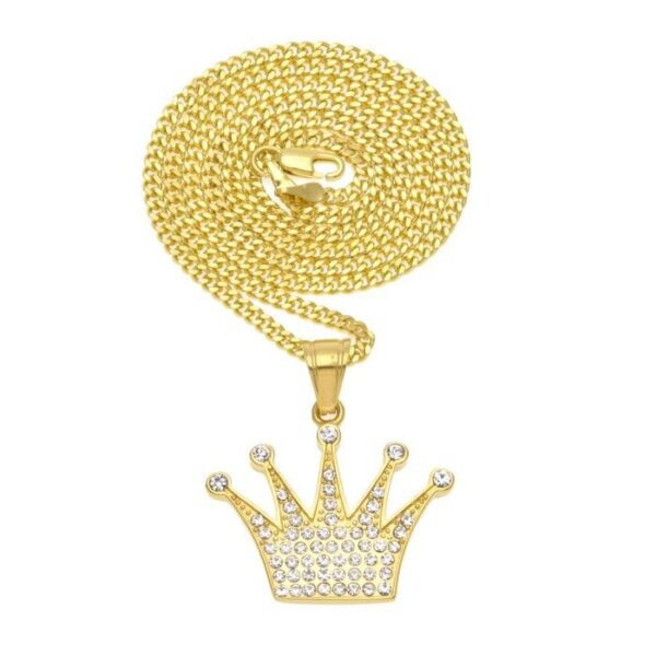 Gold Iced Out Earl Crown Chain - Image 2