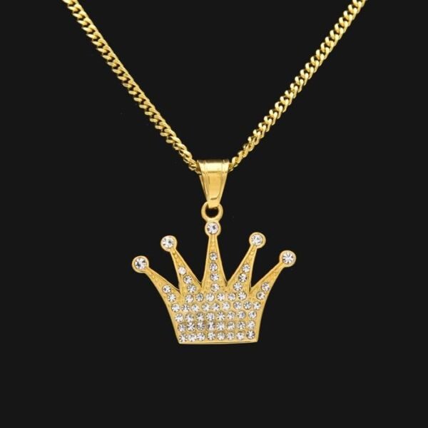 Gold Iced Out Earl Crown Chain - Image 5