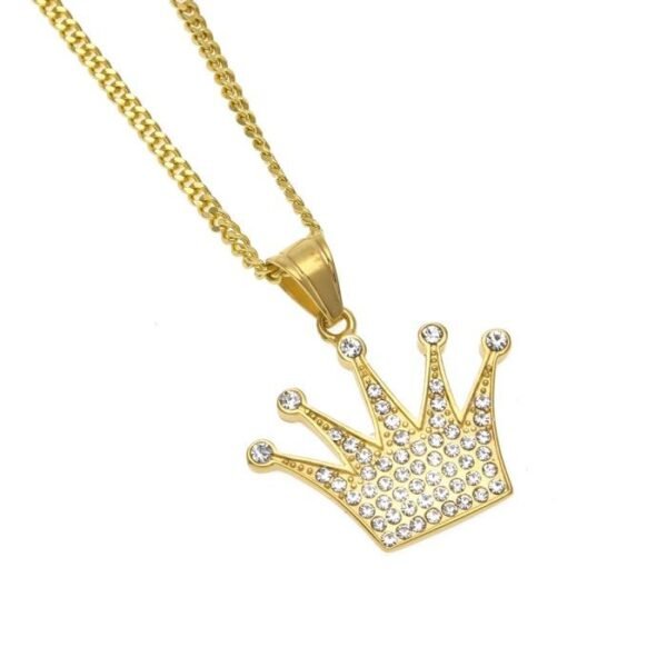 Gold Iced Out Earl Crown Chain - Image 4
