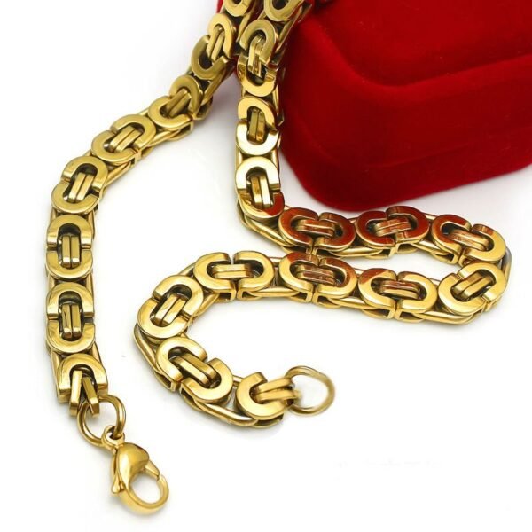 Gold Byzantine Necklace & Bracelet Set - Image 4