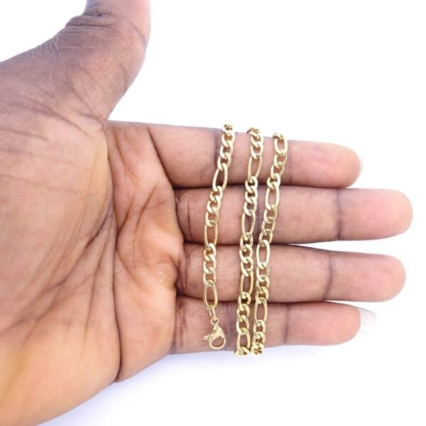 Simple Gold Retro Figaro Tiny Chain NC-004 - Image 2