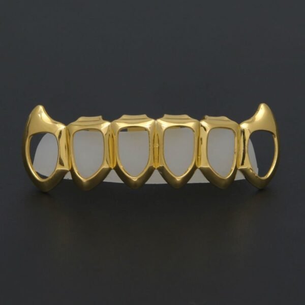 Gold Hollow Joker Villian Bottom Teeth Grillz - Image 2