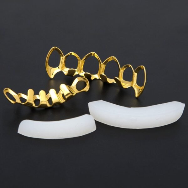 Gold Hollow Joker Villian Bottom Teeth Grillz - Image 4