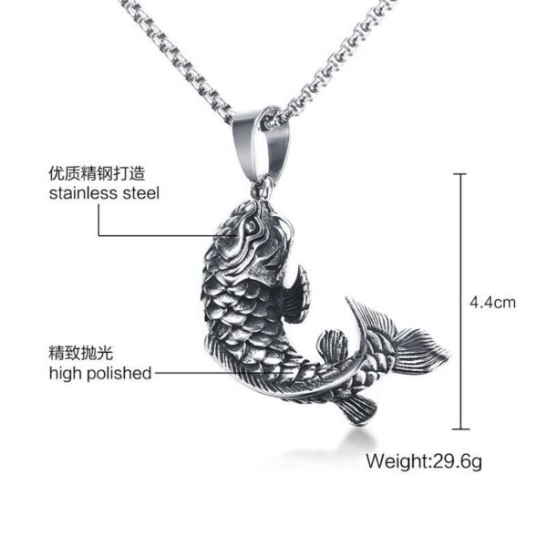 Vintage Silver 3D Koi Fish Chain - Image 6