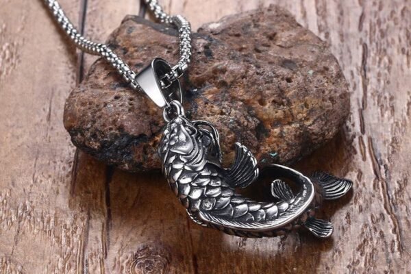 Vintage Silver 3D Koi Fish Chain - Image 4