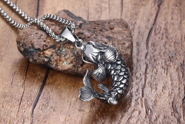 Vintage Silver 3D Koi Fish Chain - Image 5