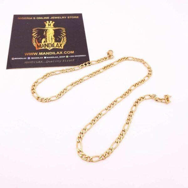Simple Gold Retro Figaro Tiny Chain NC-004 - Image 3
